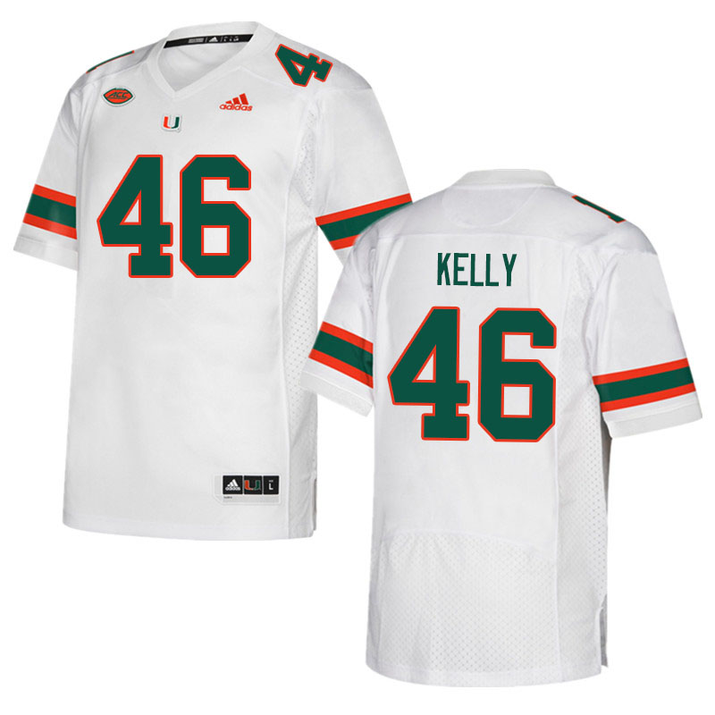 Men #46 Nick Kelly Miami Hurricanes College Football Jerseys Sale-White